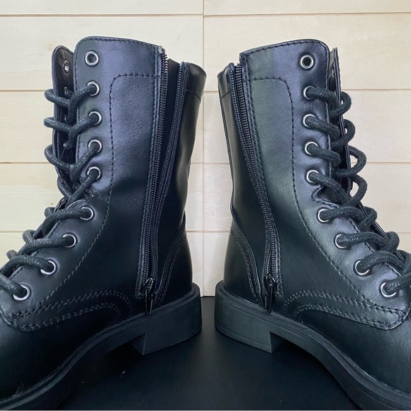 Steve Madden SM New York Lila Black Combat Boots Women's Size 6.5 Shoes M - Picture 10 of 11